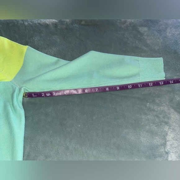 MADEWELL Contrast Sweater Neon Color Block Mint S - Picture 7 of 7